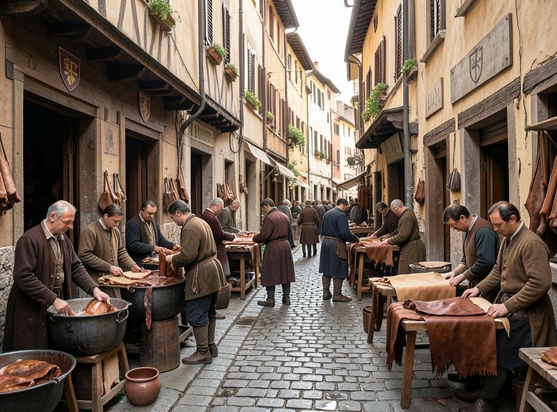 Le corporazioni dei mestieri nel Ticinese del Trecento: come si organizzava il lavoro nel borgo dei conciatori